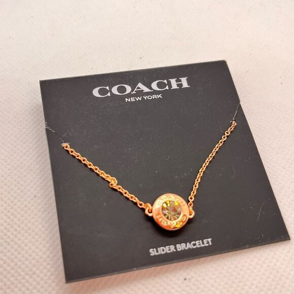 COACH OPEN CIRCLE SLIDER BRACELET F67072 ROSEGOLD $78 - Picture 4 of 6